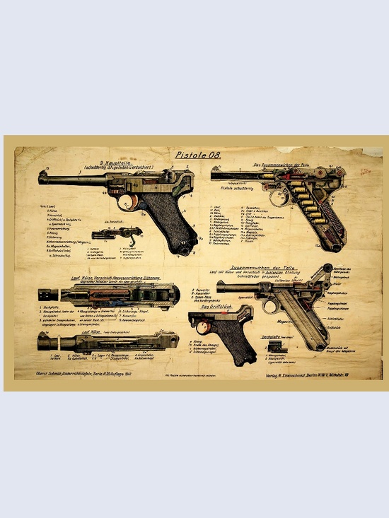 Other - WW2 Luger Pistol Pistole 08 13"x19" POSTER History Gun Collector Gift